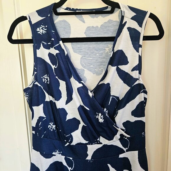 Womens Wrap V Neck Sleeveless Sundress Summer Flare Tank Dress Pockets Size L - Picture 3 of 6